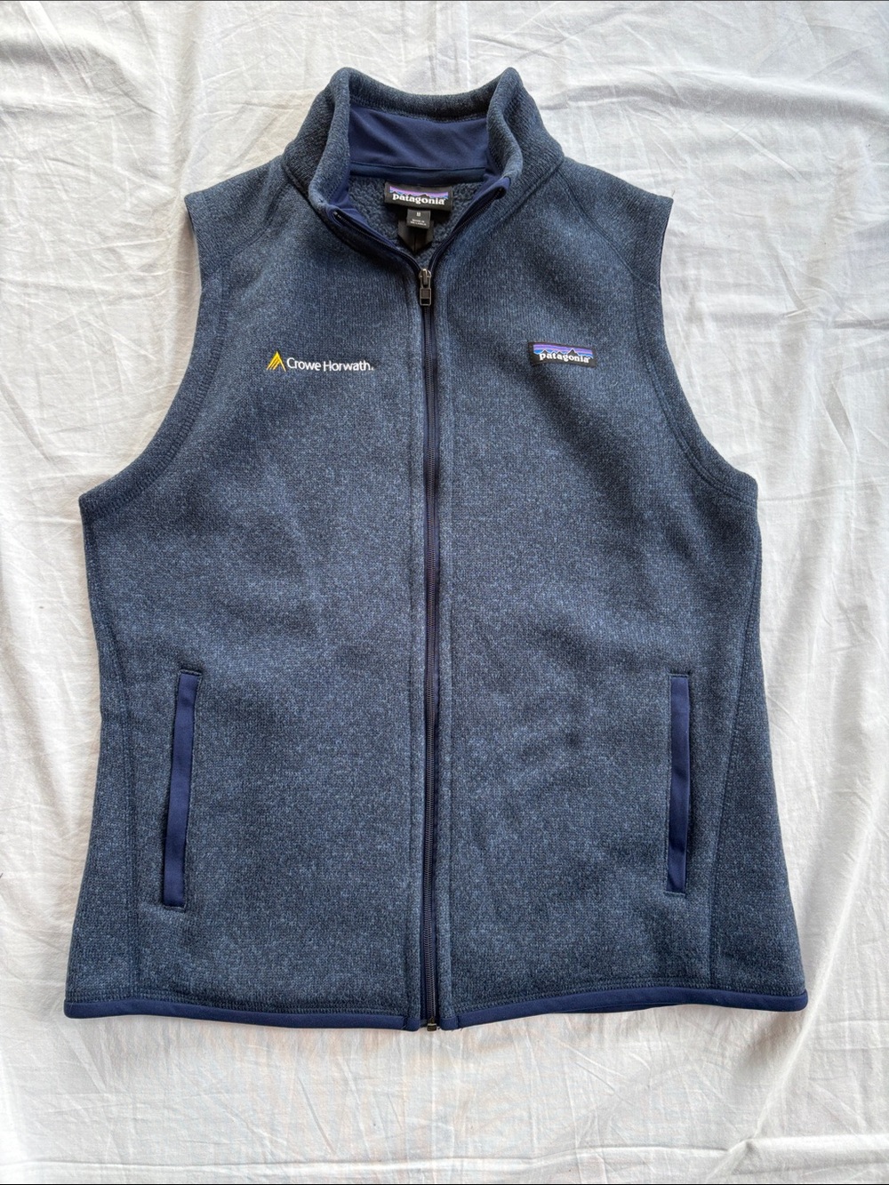 Patagonia Better Sweater Full Zip Vest Navy Women’s Medium w/Embroidered Logo